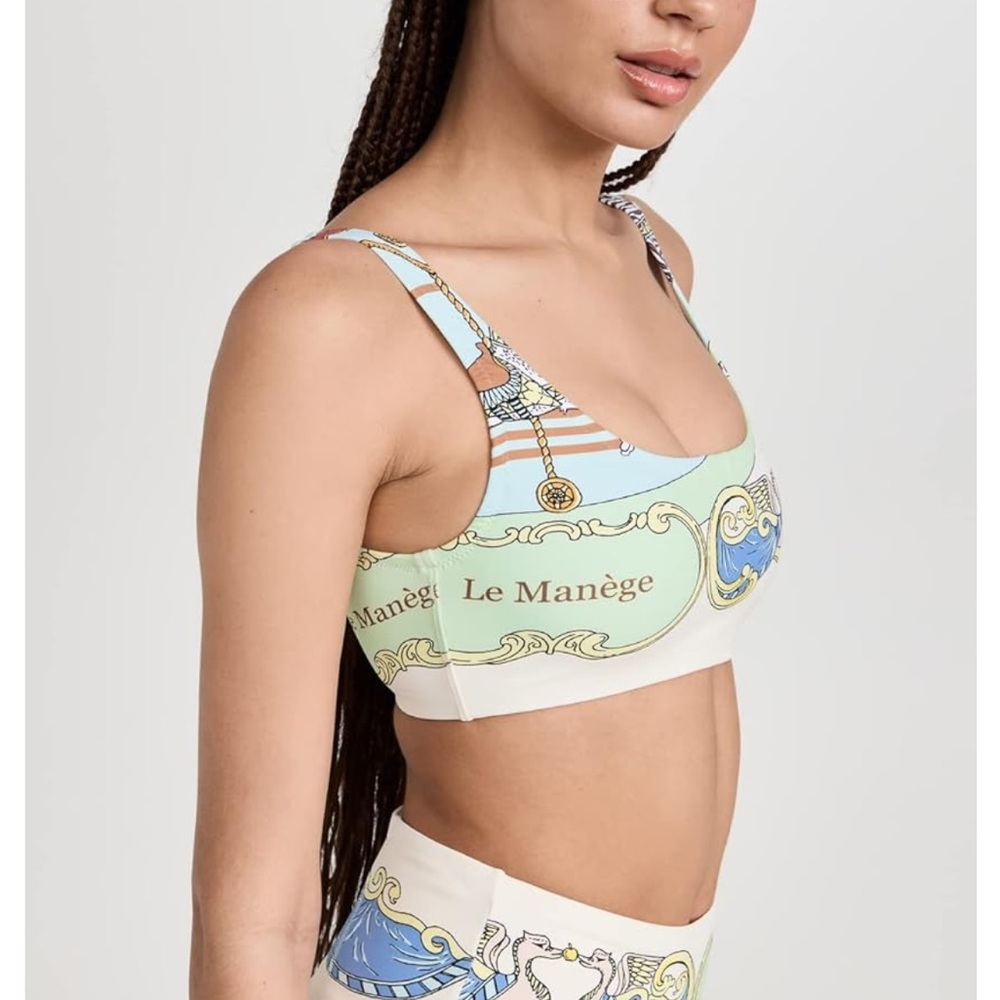 Tory Burch French Cream Carousel Workout Set (leggings and bra)